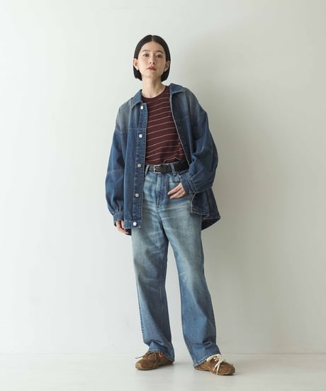 wool blend multi border tops/3color
