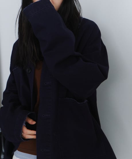 distressed twill jacket / 2color