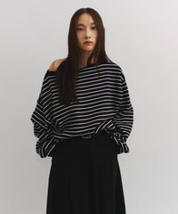 【FINE】border knit pullover