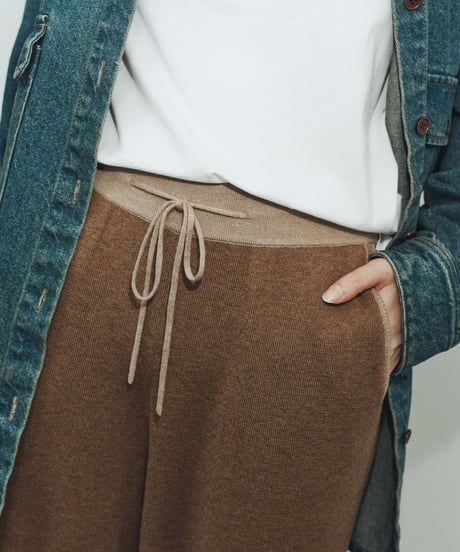 【FINE】bicolor switching wool pants/3color/2size