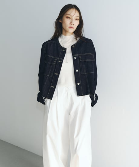 【FINE】frayed edge denim jaket/2color
