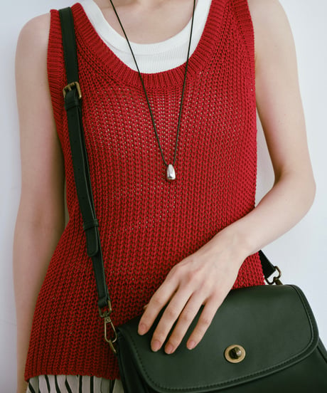 mesh knit tank/2color