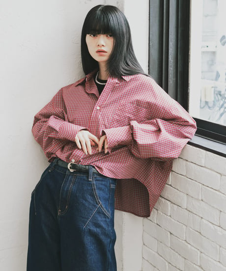 bias pocket check shirts(lightweight)/2color