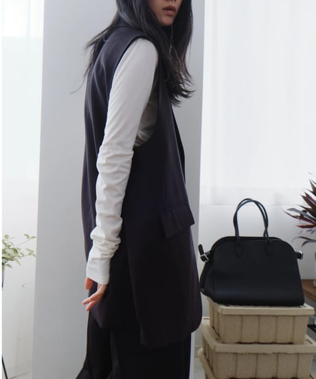 long minimal gilet / 2color（セットアップ対応）