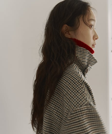 wool mix soutien collar plaid coat