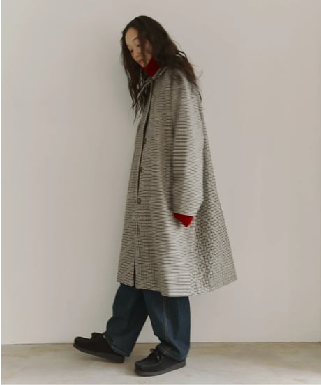 wool mix soutien collar plaid coat
