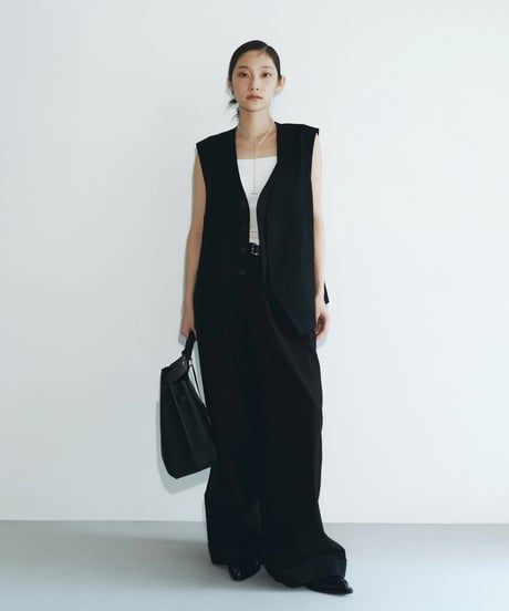【FINE】tencel front layered vest