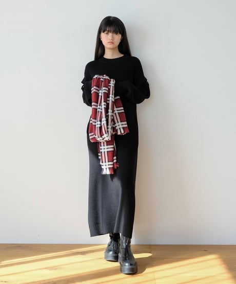 switch sleeve rib knit OP/2color