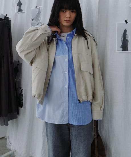 patchwork check oversized shirt
