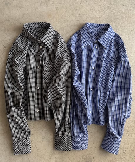 bias pocket check shirts(lightweight)【original color】/2color