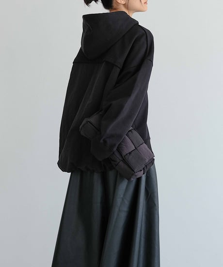 back switching sweat hoodie/2color