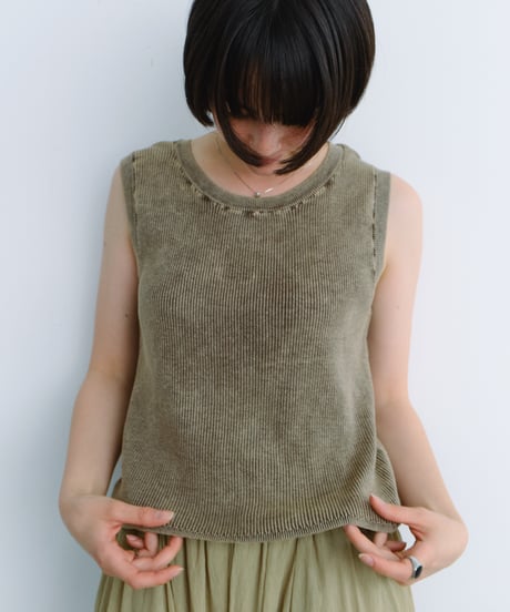 stone wash rib tank top