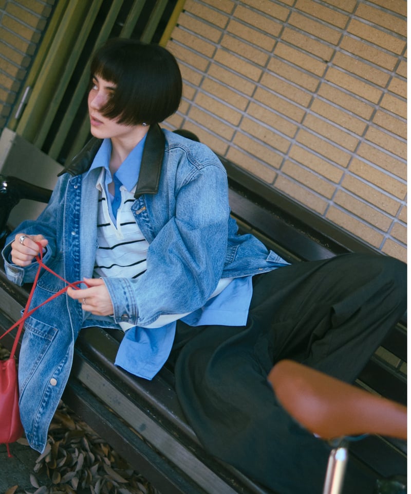 vintage collar denim jacket/2color | F A S H I R U