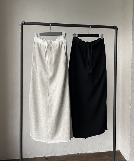 side rib sweat skirt/2color