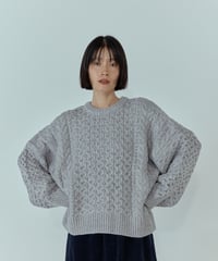 wool blend aran knit/5color