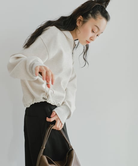 double zip short hoodie/3color