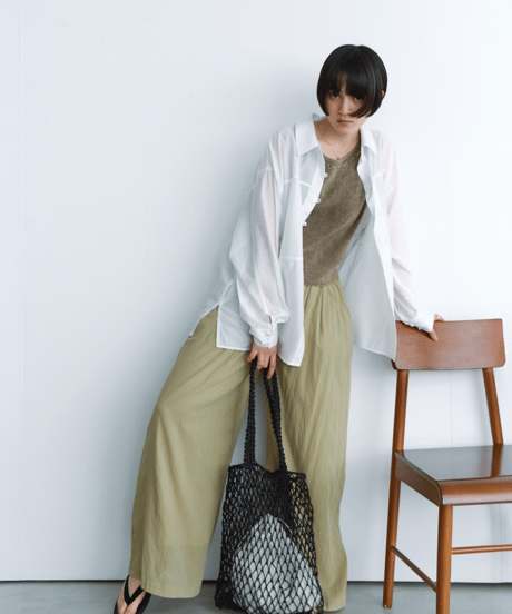 sheer relaxed shirt / 2color