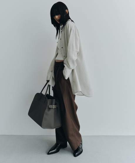 【FINE】wrap side soft linen shirt/2color
