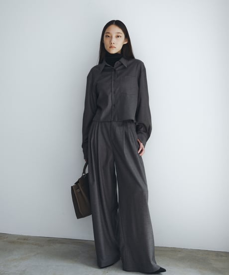 【FINE】uneven tuck slacks（setup対応）/2size/2color
