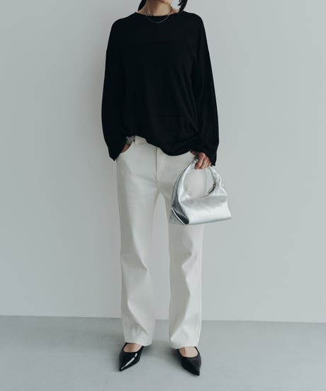 【FINE】straight white denim pants/3size