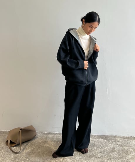 【FINE】contrast hood zip parka