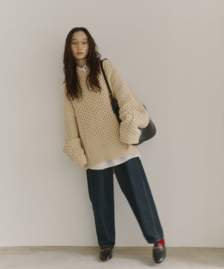 curve denim pants/2color/2size（setup対応）
