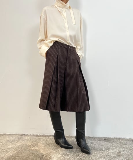 【FINE】pinstripe wide culotte shorts/3size/2color