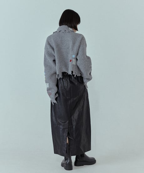square leather skirt 2size/2color