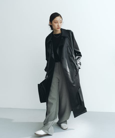 【FINE】synthetic leather trench coat＜送料無料＞
