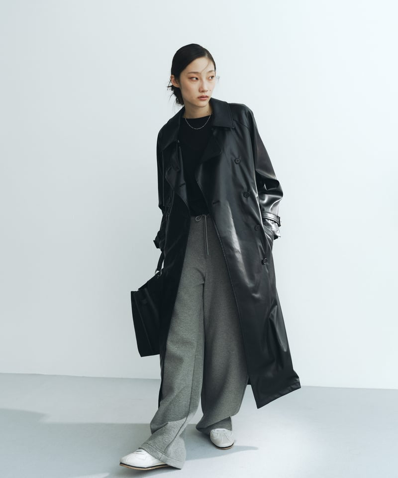 FINE】synthetic leather trench coat＜送料無料＞ | F A