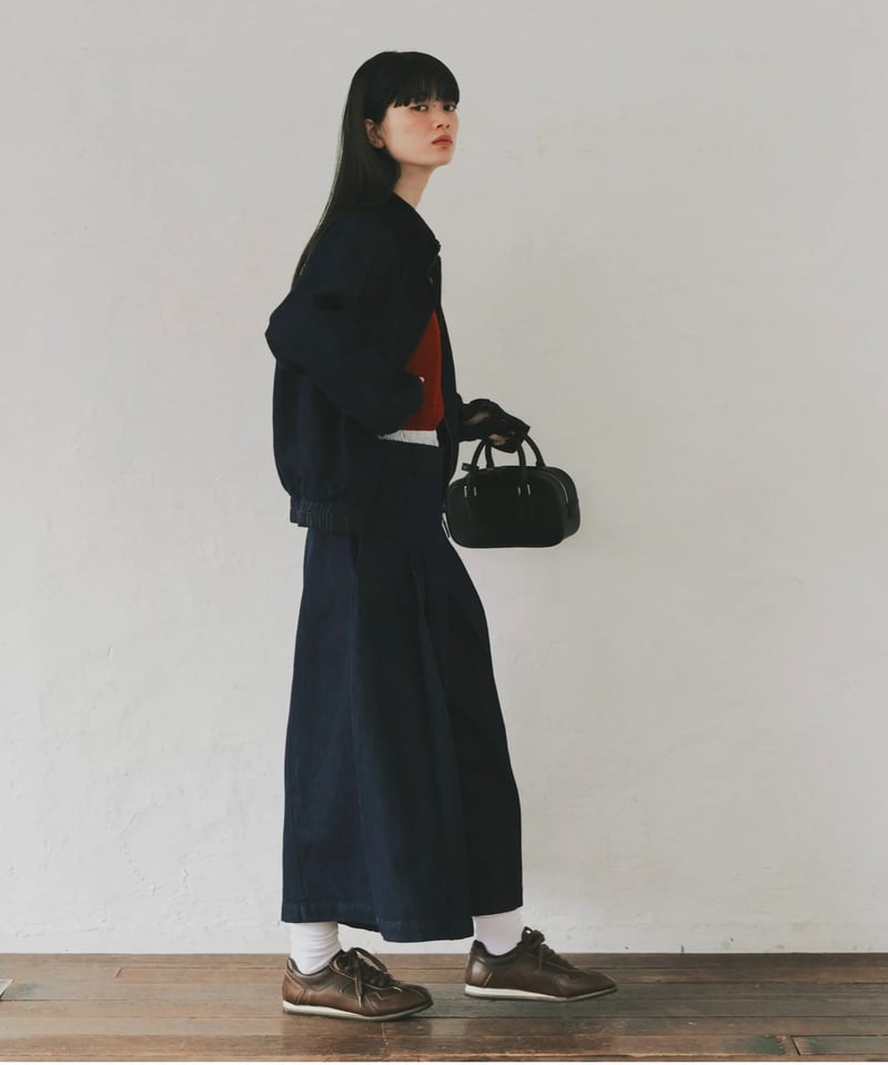 ファシルpleated denim fpants setup 対応フレアパンツ ファシルpleated denim fpants setup 対応フレアパンツ