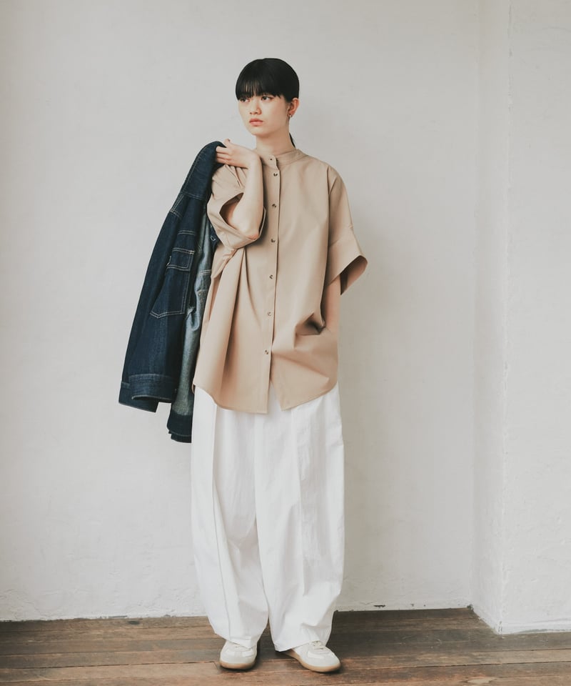 band collar shirt （UV/feeling cold/waterproof）/