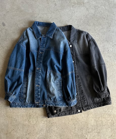 gradation denim jacket/2color