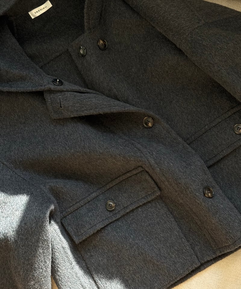 hoodie wool short coat | F A S H I R U