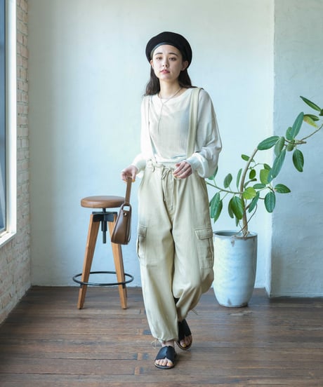 cargo pants with suspenders/2color