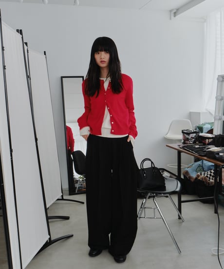 adjustable waist tuck slacks / 2color / 3size