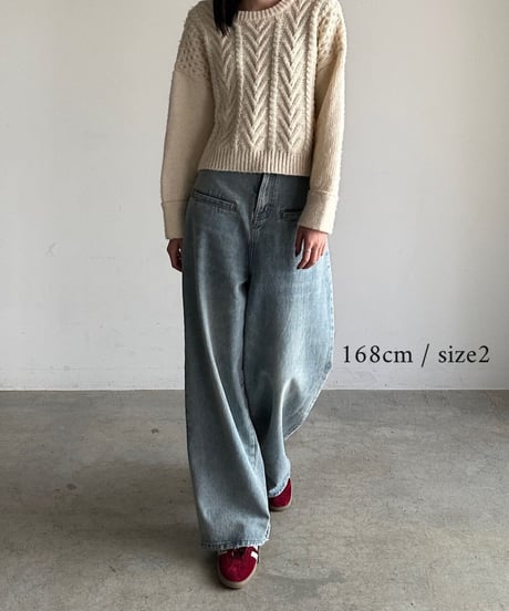 loose denim pants/2size