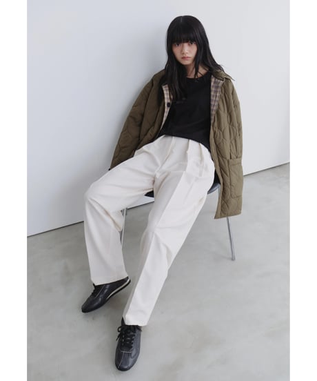 slim curve double pleat slacks / 3color / 2size