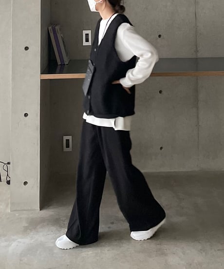 front button vest/2color