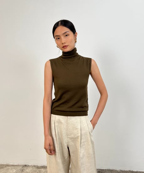 【FINE】wool sleeveless knit tank / 4color