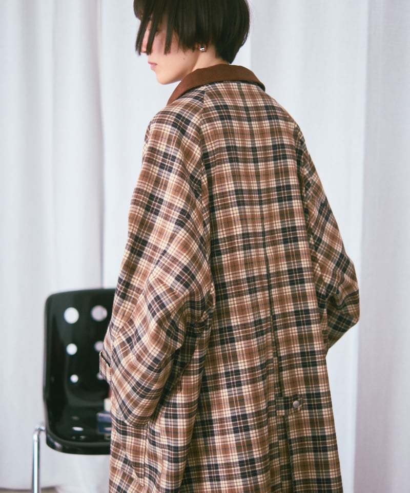 Pre Order】check soutien collar coat | F A S H