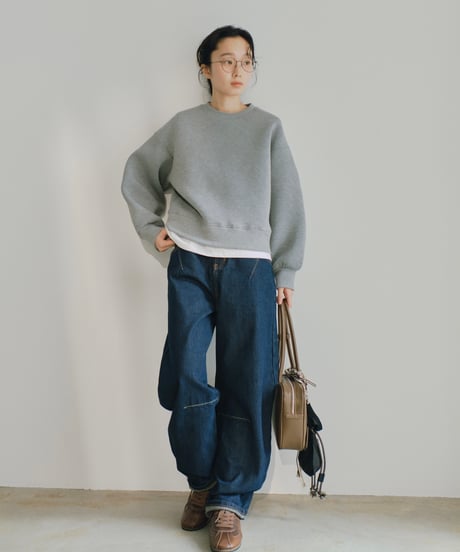 wide tapered denim/2size