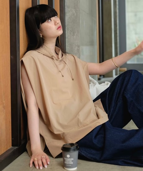 【setup対応】　no sleeve hoodie / tuck flare skirt （UV/feeling cold/waterproof）
