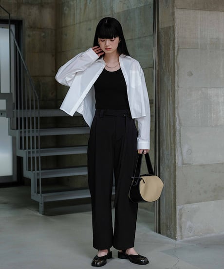nylon cropped shirt/2color