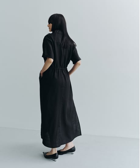 【FINE】tencel linen shirt dress