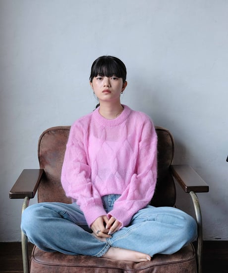 patterned mesh knit/2color