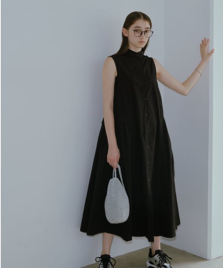 back pleats flare long OP/2color