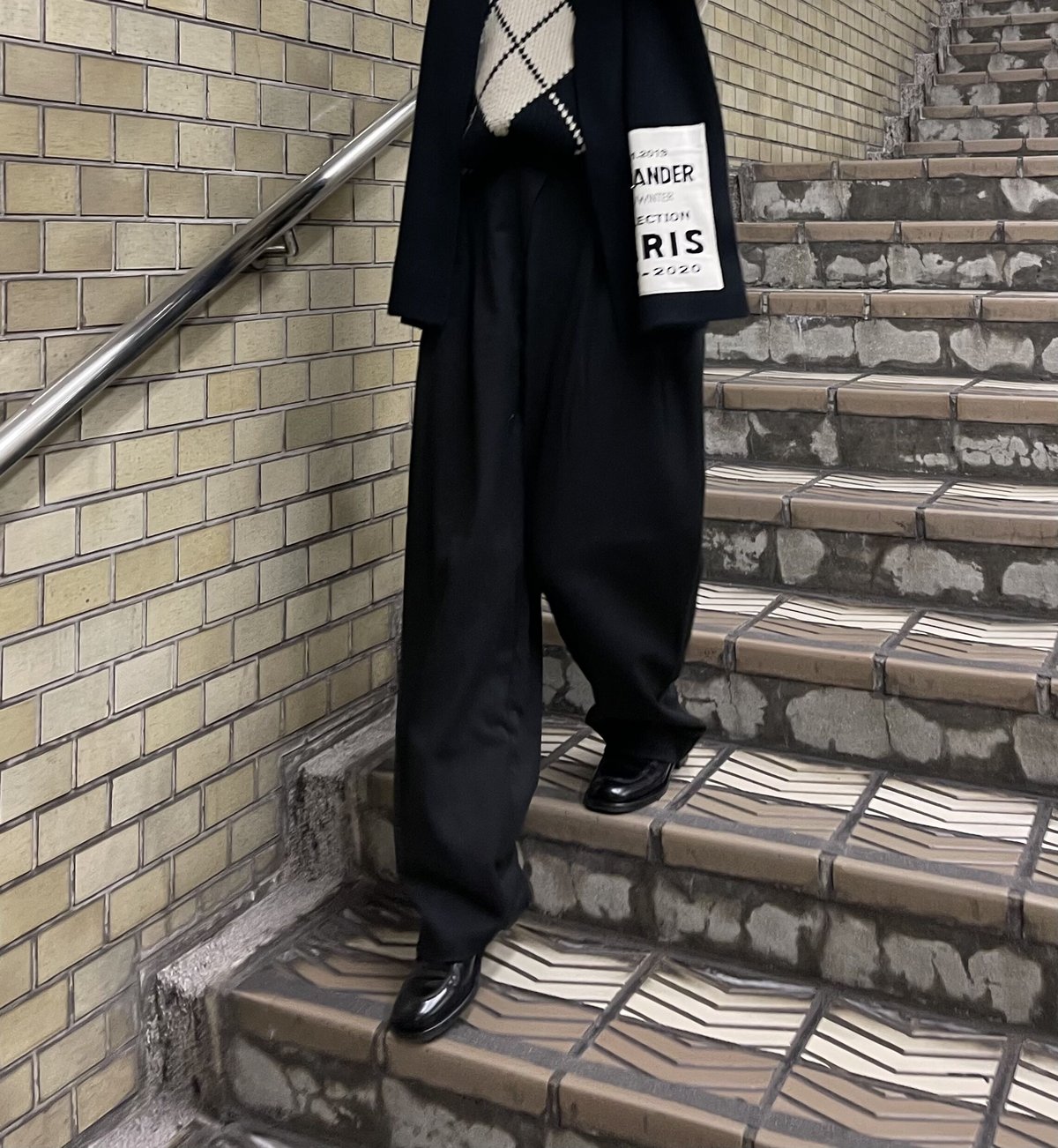 wool blend wrap tuck pants | F A S H I R U