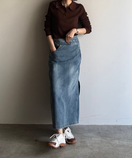 【FINE】twist waist denimt skirt / 3size