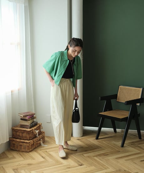 cropped square shirt/3color